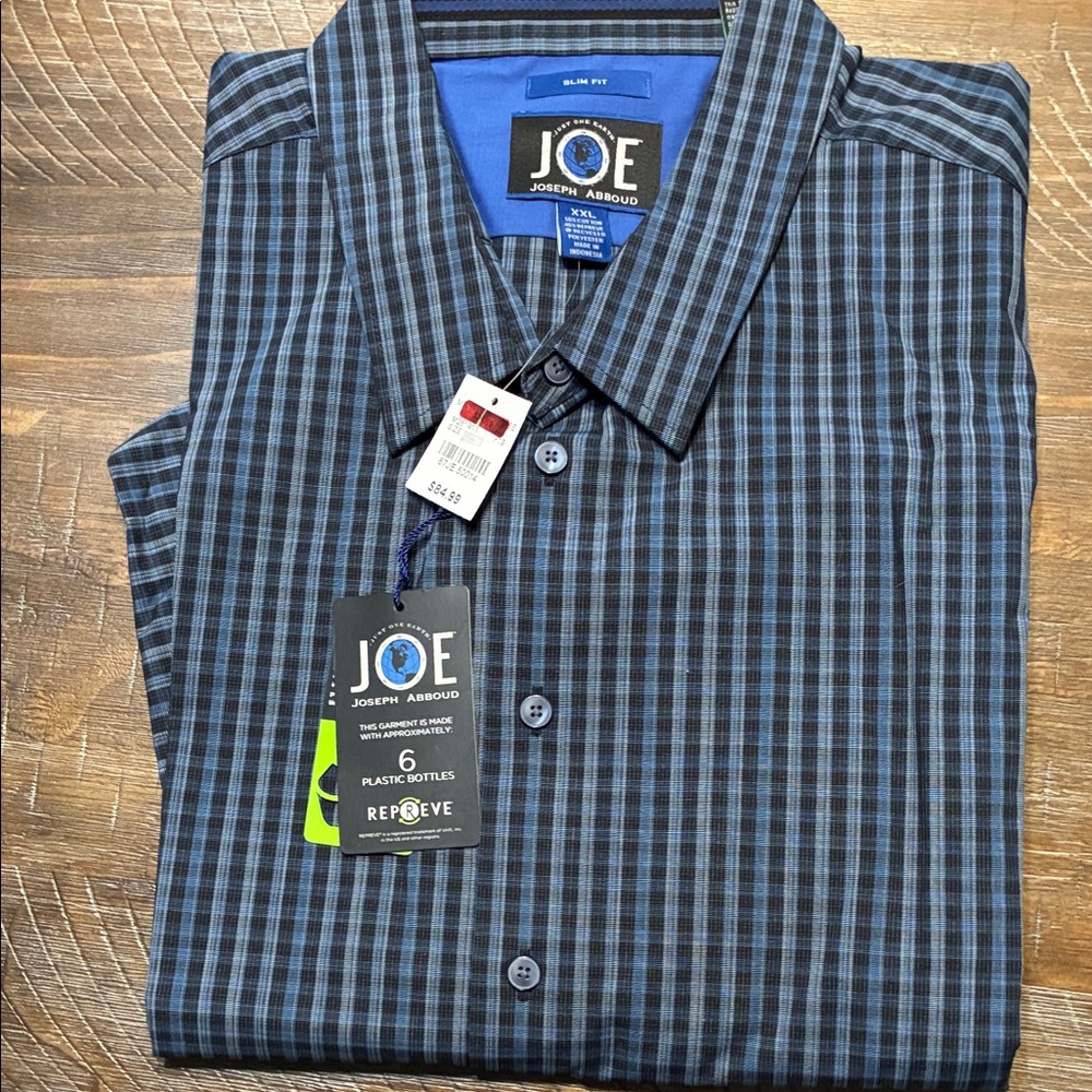 Joseph Abboud Navy and Black Checkered Men's Shirt